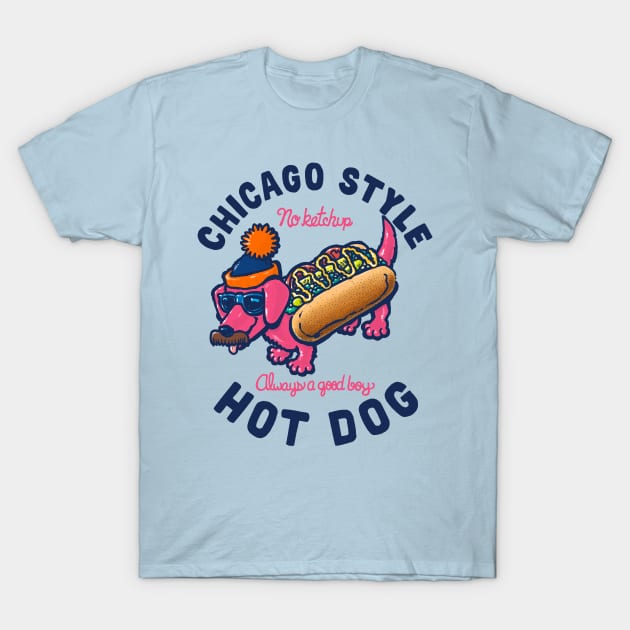 Da Chicago Dog With Text T-Shirt by nickv47